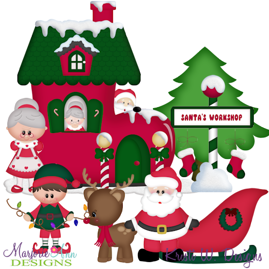 Santa's Workshop TWO SVG Cutting Files + Clipart - Click Image to Close